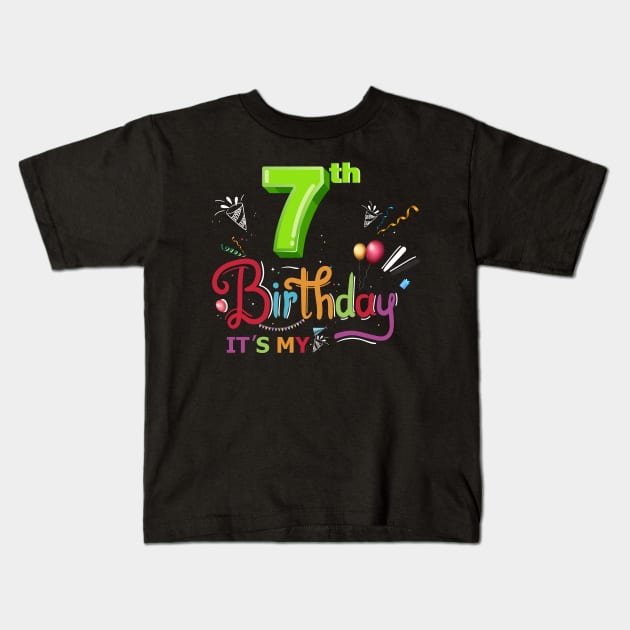 birthday shirt 7 yers girl or boy Kids T-Shirt by samirysf